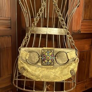 Beautiful Leatherock Snakeskin Bejeweled Bag Excellent